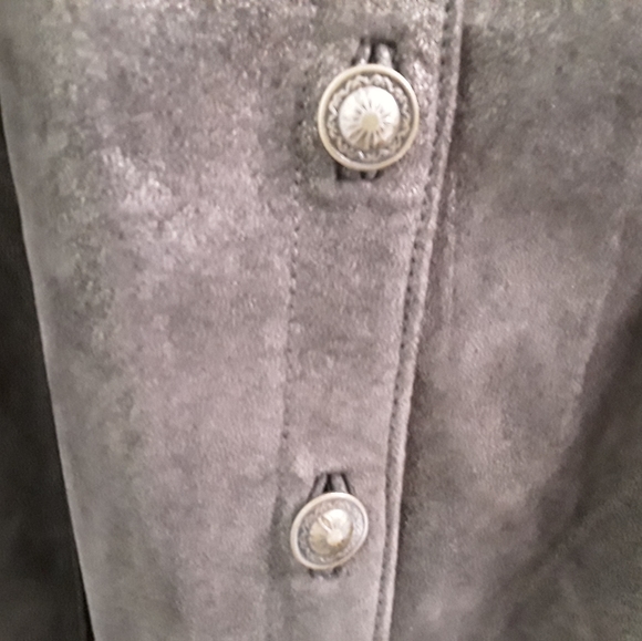 Chico's Size 1 Leather Shacket - Picture 2 of 7